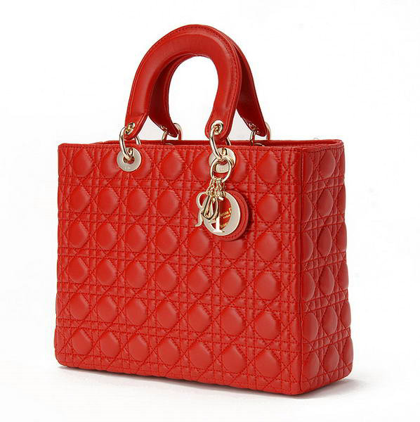 replica jumbo lady dior lambskin leather bag 6322 red with gold hardware - Click Image to Close